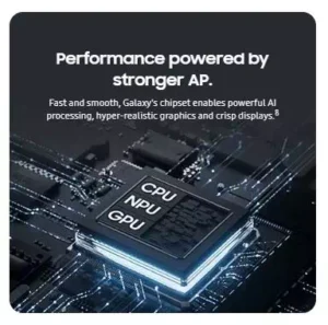 Performance powered by stronger AP. Fast and smooth, Galaxy's chipset enables powerful AI processing, hyper-realistic graphics and crisp displays